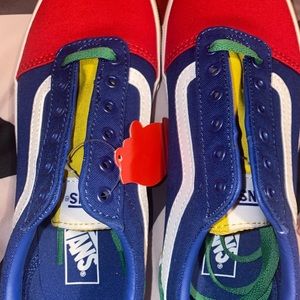 Kids Vans red,blue,white ,yellow tint of green colorful